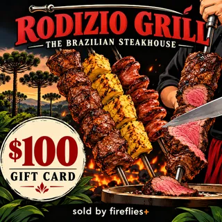 $100.00 USD RODIZIO GRILL THE BRAZILIAN STEAKHOUSE GIFT CARDS