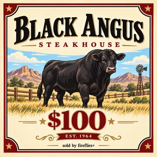 $100.00 USD BLACK ANGUS STEAKHOUSE GIFT CARDS