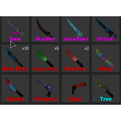 Bundle Murder Mystery 2 Knifes In Game Items Gameflip - roblox mm2 slasher set