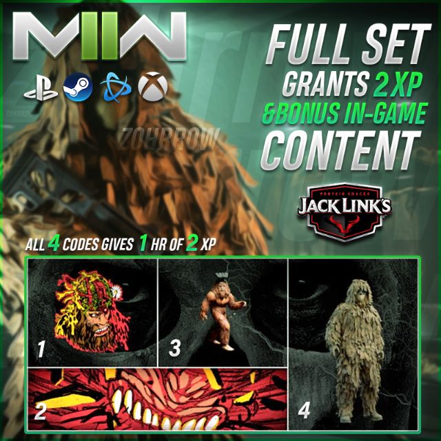 Code MW2 Jack Links Set 4 Game Items Gameflip