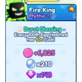 Mythic Burst Blessing Super Legendary Pet Bubble Gum Simulator Infinity