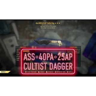Ass 40PA 25AP Cultist Dagger ⭐️⭐️⭐️
