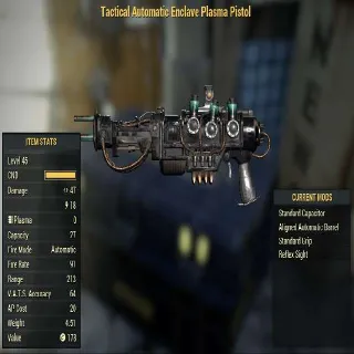 Enclave Plasma Pistol With Aligned Auto + Reflex Sight