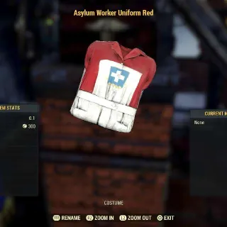 RED ASYLUM DRESS AND HAT
