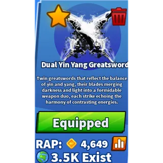Dual Yin Yang Greatsword Limited Sword
