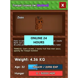 GROW A GARDEN TRANQUIL COOKED OWL