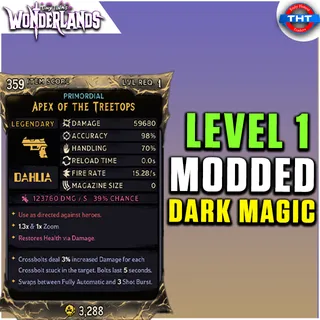 Level 1 Modded Apex of the Tretops Dark Magic Tiny Tina's