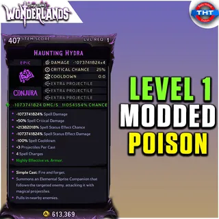 Level 1 Modded Level 1 Haunting Hydra Poison Tiny Tina's