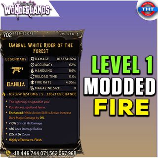Level 1 Modded Umbral White Rider of the Forest Fire Tiny Tina's