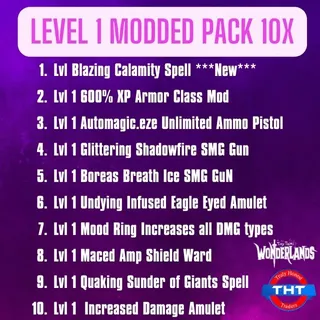 Level 1 Mod Pack 10x Tiny Tina's