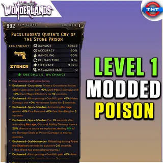 Level 1 Modded Packleaders Queens Cry of the Stone Prison Poison Tiny Tina's
