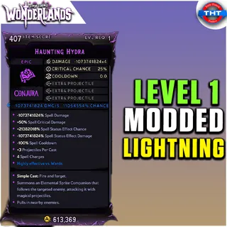 Level 1 Modded Level 1 Haunting Hydra Lightning Tiny Tina's