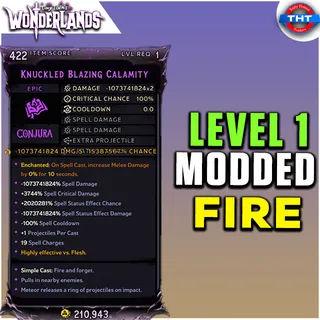 Level 1 Modded Spell Knuckled Blazing Calamity Fire