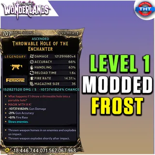 Level 1 Modded Throwable Hole of the Enchanter Frost Tiny Tina's