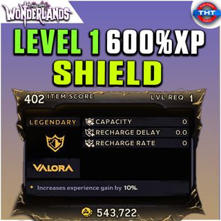 Level 1 Modded XP Shield 600% XP Tiny Tina's