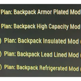 Backpack Plan Set x50