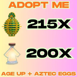 215+ Aztec Eggs + 200 Age Up Potions  - Adopt Me Account