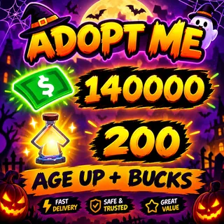 200 Age Up Potions and 140k+ Bucks - Adopt Me Single Account