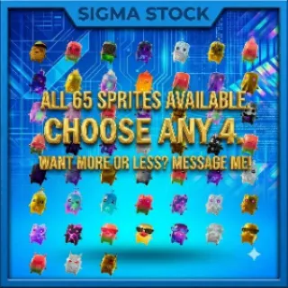Sprite Bundle – Choose Any 4 Skins - 65 + 1 Sprite Available