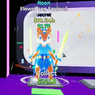 🔥 Flowerfang Squirreli Neon Steal The Brainrot Rare