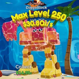 🔥 Lvl 250 - DiggoBlock Summer $30.8Qi/s Brainrot