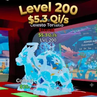 Lvl 200 Celesto Tortello Aqua $5.3Qi/s Brainrot