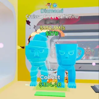 🔥 2 TRAITS - Croissantini Et Caffettino DIAMOND - Fortnite Steal the Brainrot Rare