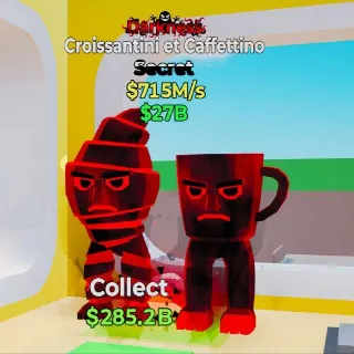 🔥 CROISSANTINI ET CAFFETTINO DARKNESS - Fortnite Steal the Brainrot Rare