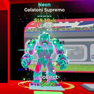 🔥 LVL 111 - Gelatoni Supremo  Neon $19.3Qa/s - Steal the Brainrot