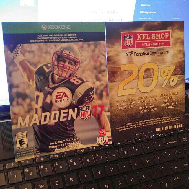 Madden NFL 18 Xbox One full game digital code + 20% off NFL shop promo code  - XBox One Games - Gameflip