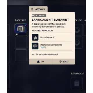 Barricade Kit Blueprint