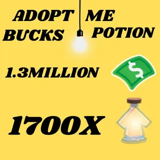 BUCKS AND AGE UP POTIONS  -ADOPT ME