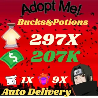 Bucks And Potions And 9X Admin Abuse Box And 1X 2D Box - Adopt Me