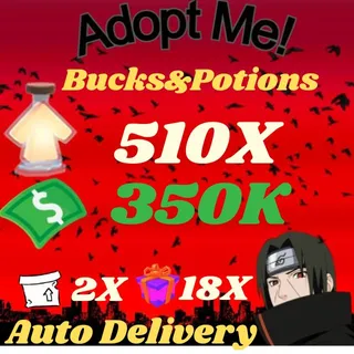 Bucks And Potions And 18X Admin Abuse Box And 2X 2D Box - Adopt Me