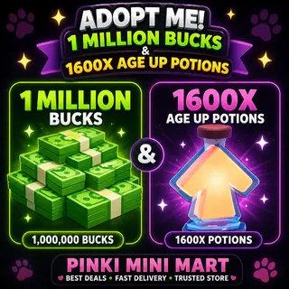 BUCKS AND AGE UP POTIONS-ADOPT ME 