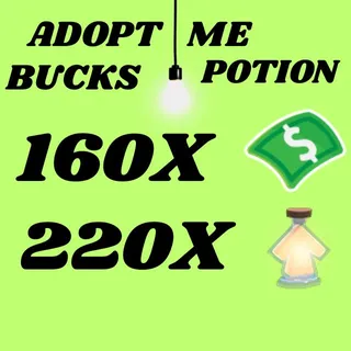 BUCKS AND AGE UP POTIONS  -ADOPT ME