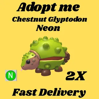 chestnut glyptodon 2x neon - Adopt me