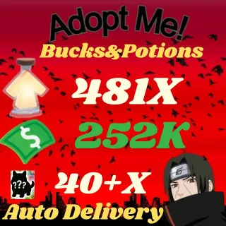 BUCKS AND AGE UP POTIONS  -ADOPT ME