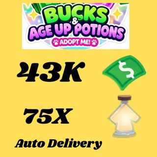 BUCKS AND AGE UP POTIONS  -ADOPT ME 
