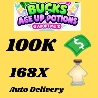 BUCKS AND AGE UP POTIONS  -ADOPT ME 