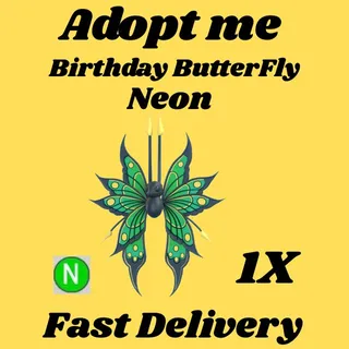 Birthday Butterfly 1x neon- Adopt me