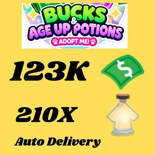 BUCKS AND AGE UP POTIONS  -ADOPT ME 