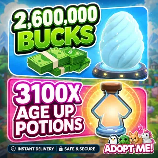 BUCKS AND AGE UP POTIONS-ADOPT ME 