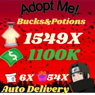 Bucks And Potions And 54X Admin Abuse Box And 6X 2D Box - Adopt Me