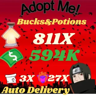 Bucks And Potions And 27X Admin Abuse Box And 3X 2D Box - Adopt Me