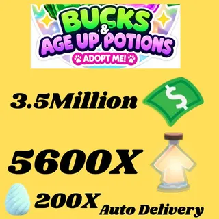 BUCKS AND AGE UP POTIONS  -ADOPT ME