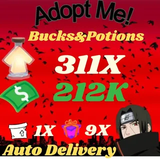 Bucks And Potions And 9X Admin Abuse Box And 1X 2D Box - Adopt Me