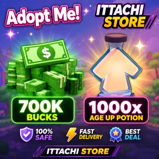BUCKS AND AGE UP POTIONS(all in one account)   -ADOPT ME 