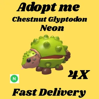 Chestnut Glyptodon 4x neon - Adopt me