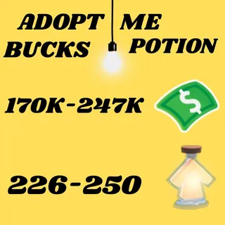 BUCKS AND AGE UP POTIONS  -ADOPT ME